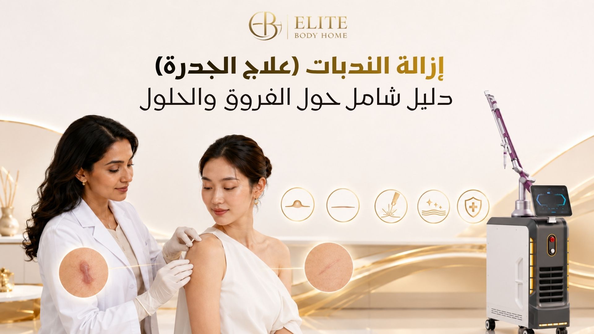 ​إزالة الندبات (علاج الجدرة) (keloid scar treatment): دليل شامل حول الفروق والحلول